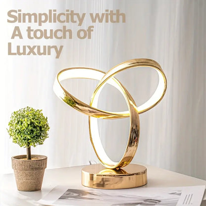 Space-themed USB Bedside Table Lamp - Golden