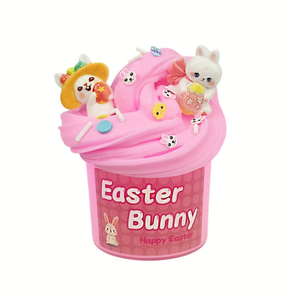 4pcs Plastic Easter Eggs with Butter Slime Toys