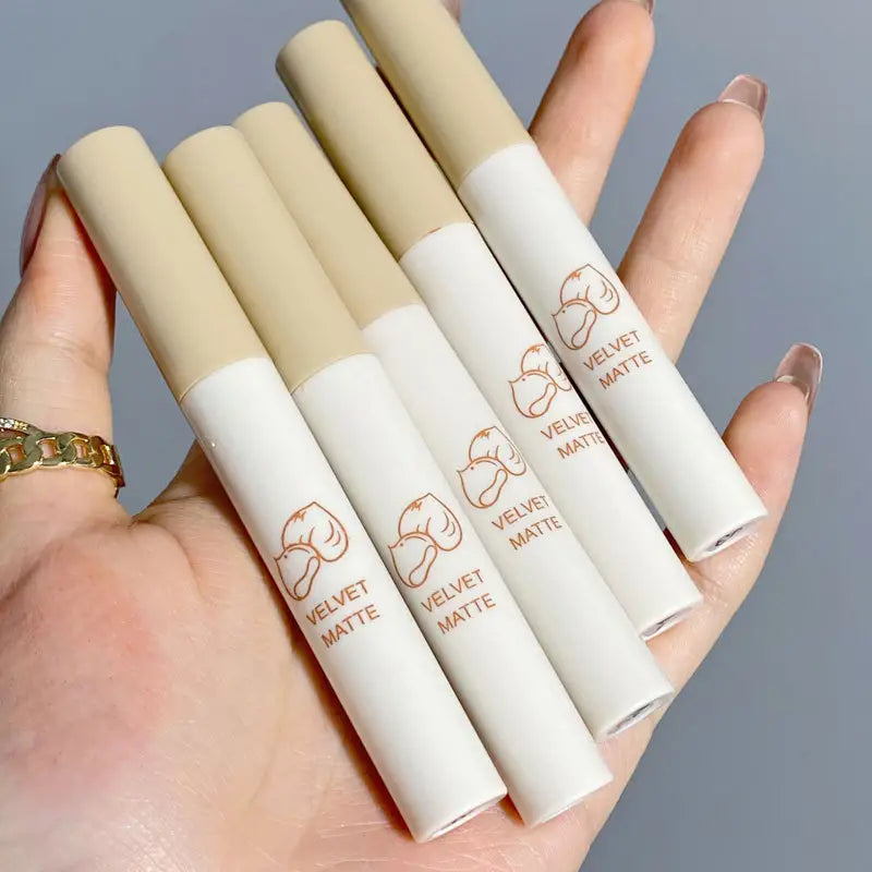 5-Piece Anime Matte Velvet Lip Glaze Set  Long-Lasting, Waterproof Light Mist Finish