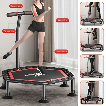 Indoor Fitness Trampoline with Handrail