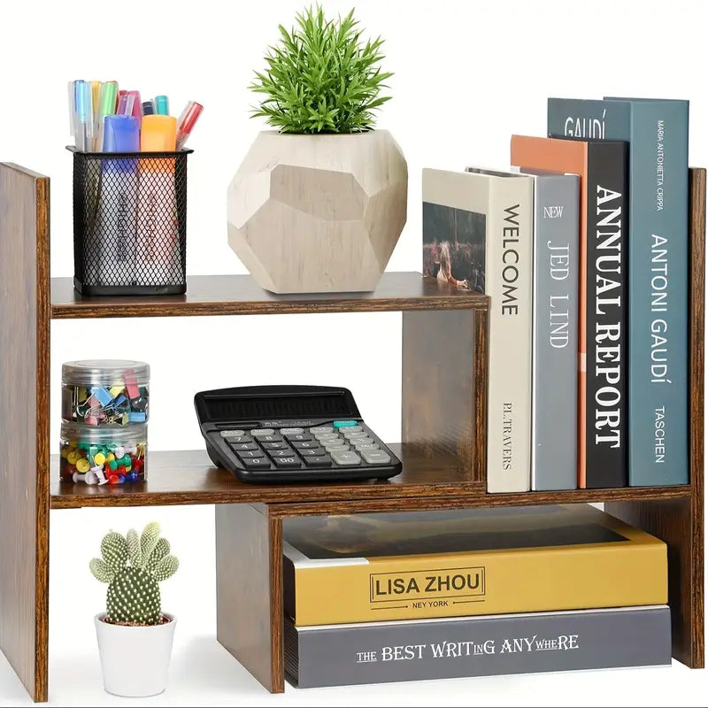 Minimalist Desktop Bookshelf - Compact Office Storage Solution