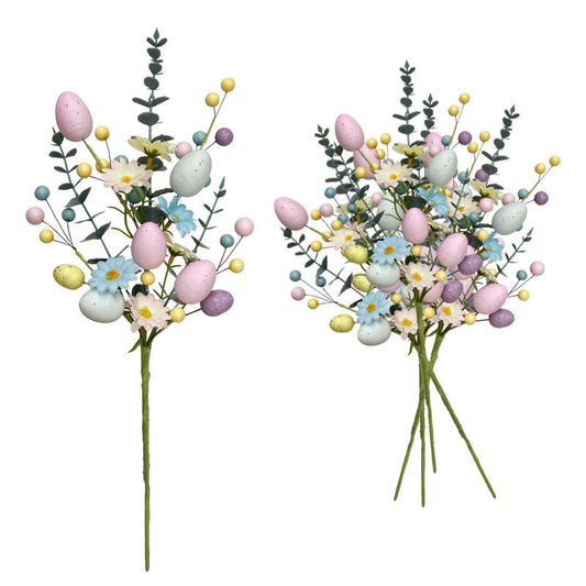 Pastel Eggs Easter Artificial Flower Bouquet Faux Floral