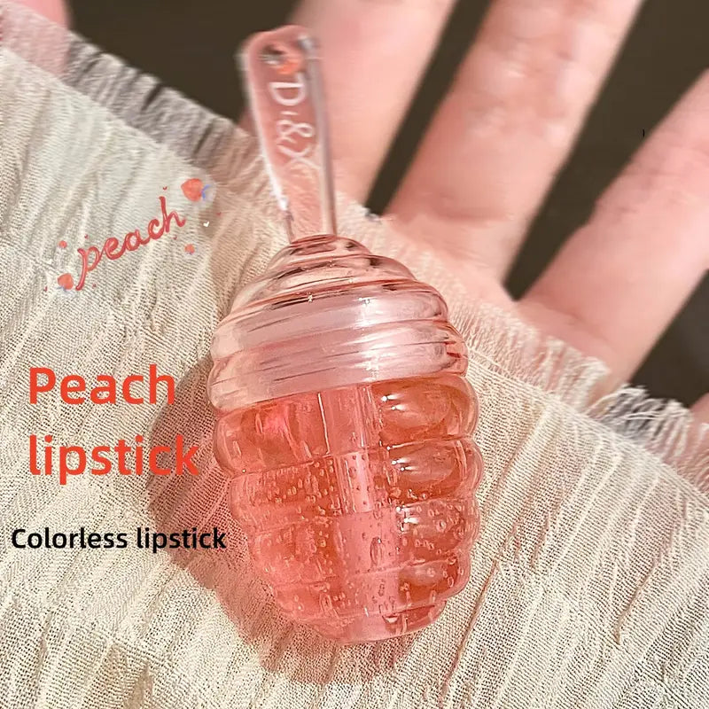 Natural Honey Moisturizing Lipstick, Honey/Peach Lip Balm Lip Gloss, Hydrating And Moisturizing, Long-lasting Lip Bigger, Fade The Lip Line, Prevention Dry And Crack