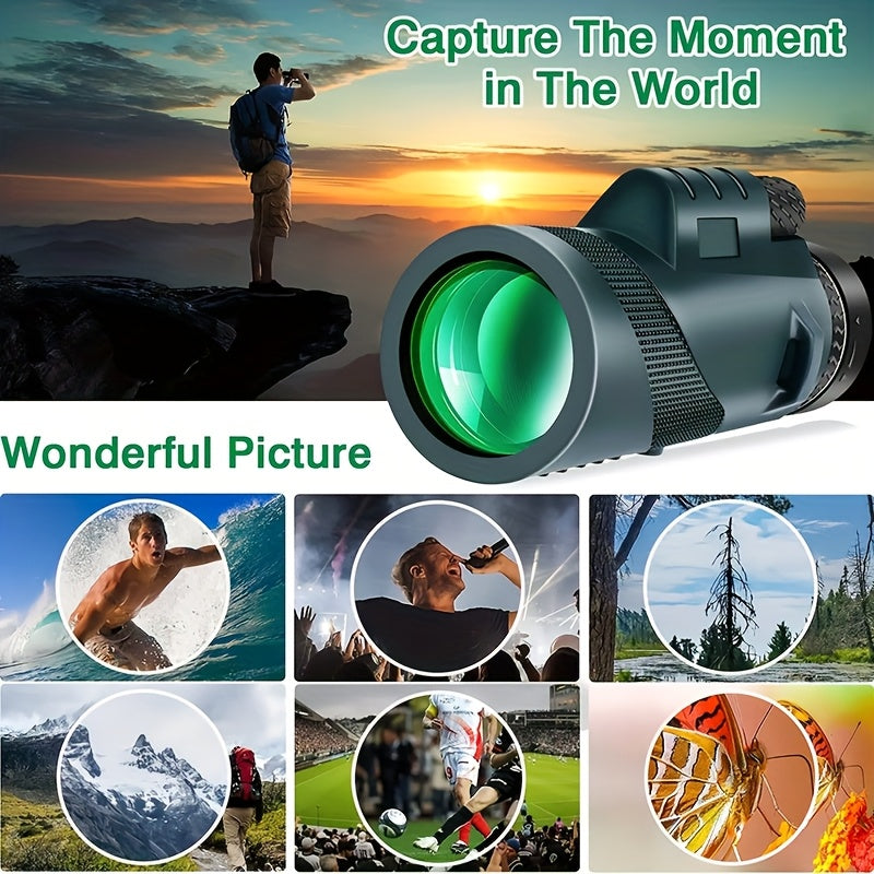 HD Monocular Telescope with Phone Holder and Tripod