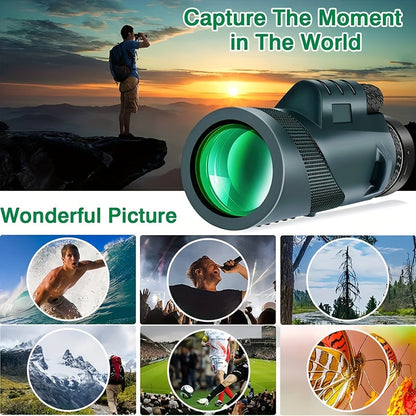 HD Monocular Telescope with Phone Holder and Tripod