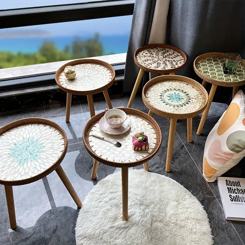 Understated elegance meets Nordic sensibilities in the Rattan Shell Table