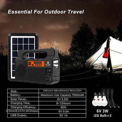 Portable Solar Searchlight: Outdoor Camping LED Light with Energy Storage