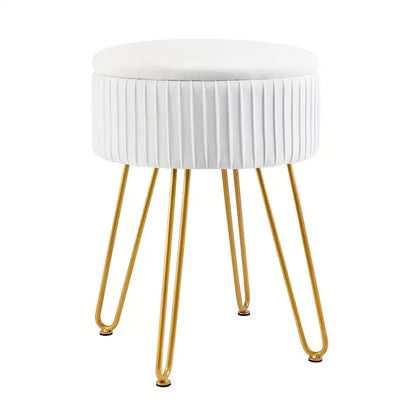 Creative Round Storage Stool- White