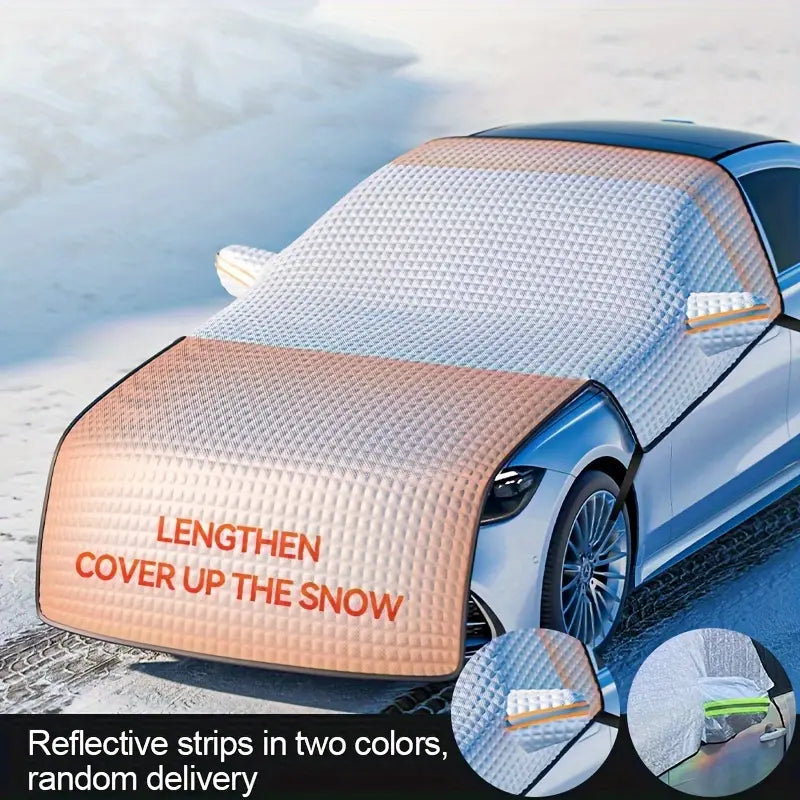 Universal Car Snow Shield: Silvery Front Windshield Cover