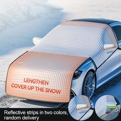 Universal Car Snow Shield: Silvery Front Windshield Cover