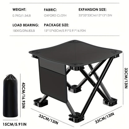 Extra Large Portable Folding Stool with Side Pocket