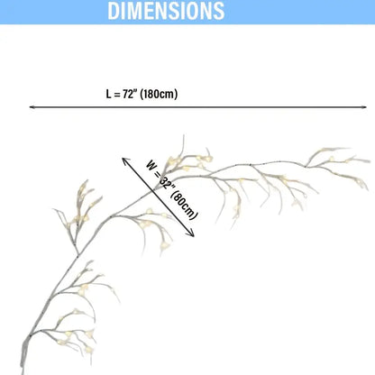 6ft Birch Wreath Garland with 48 LED Lights