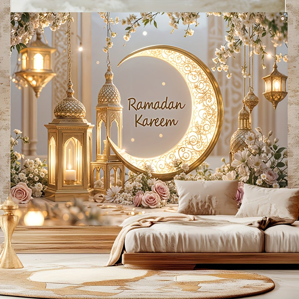 Crescent Moon Ramadan Lantern Door Banner Decor