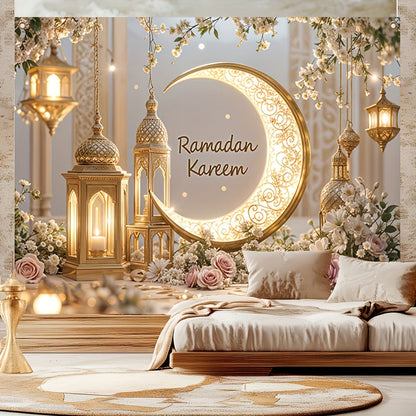 Crescent Moon Ramadan Lantern Door Banner Decor