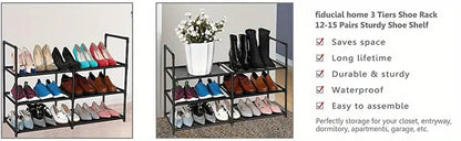 Keep your entryway tidy and stylish with our 3-Tier Shoe Rack