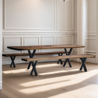 X-Shaped Iron Table Legs Metal Furniture Base (2pcs)