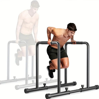 Adjustable Heavy Duty Dip Parallel Bars, Pull-Up Bars - Universal Use (Black)