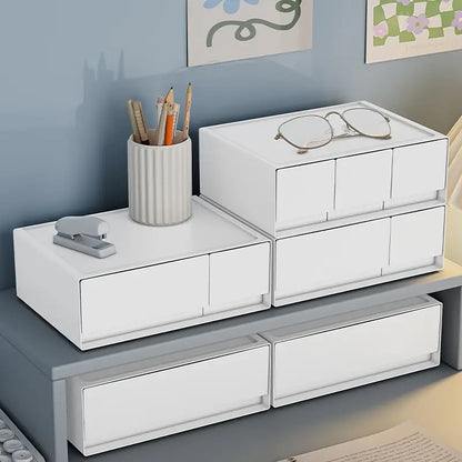Stackable Bedroom Bedside Drawer Organizer - White (1pc)