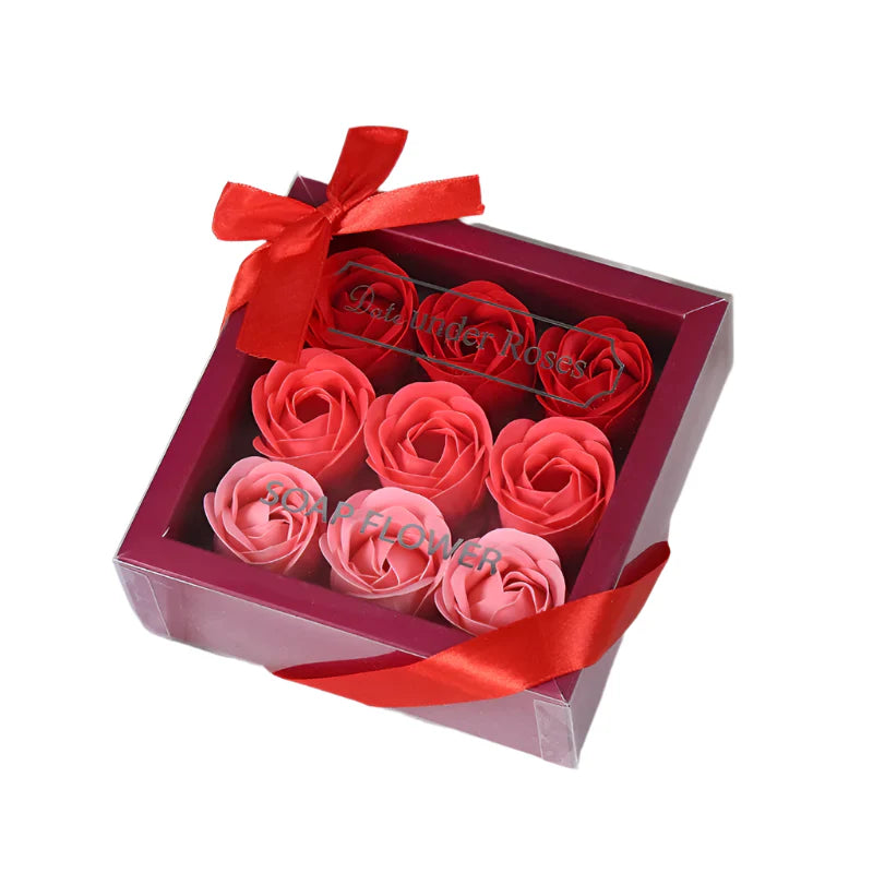 9Pcs Rose Soap Flowers Gift Box for Special Occasions