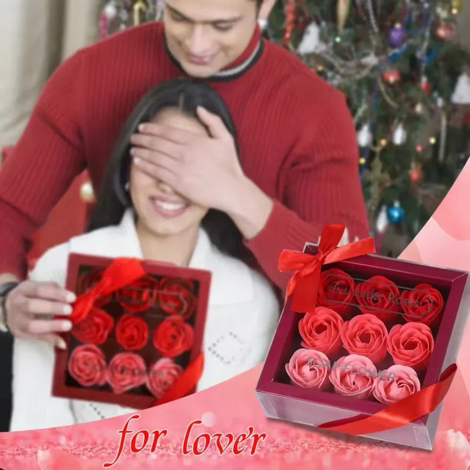 9Pcs Rose Soap Flowers Gift Box for Special Occasions