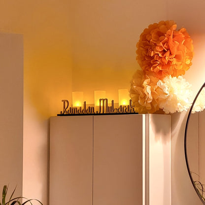 Elegant Wooden Ramadan Mubarak Table Sign