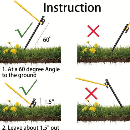 Camping Hammer with 12 Tent Pegs Kit