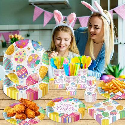140pcs Easter Party Supplies Set for 20 Guests