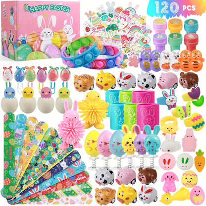 120pcs Easter Basket Filler Set with Colorful Eggs