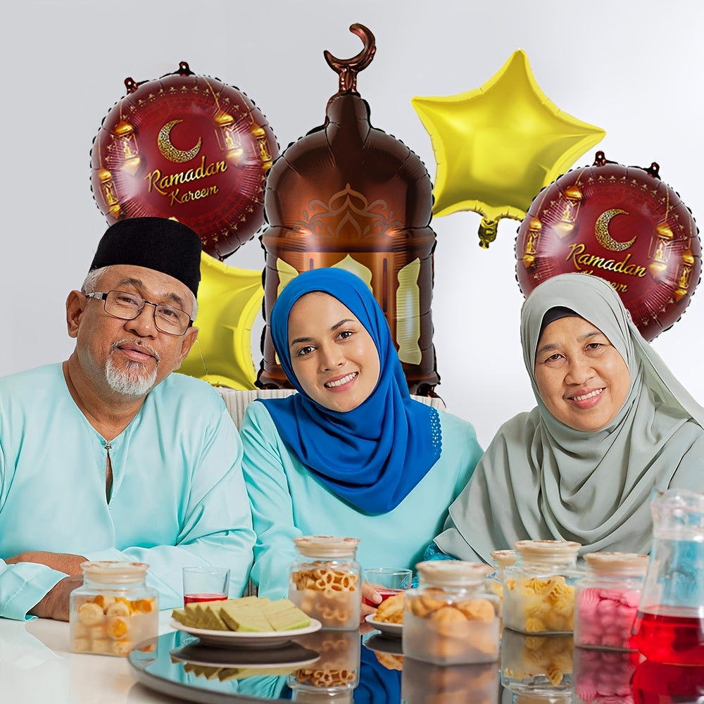 Ramadan & Eid Aluminum Foil Balloons Set - 5 Pack