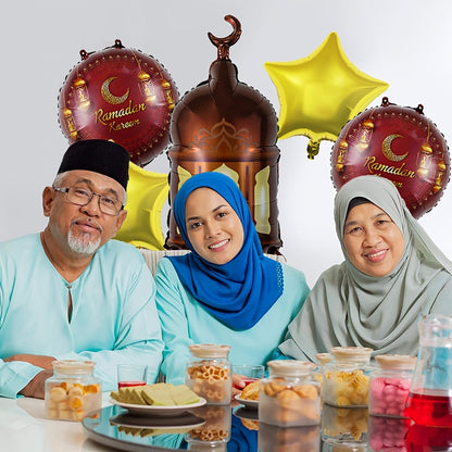 Ramadan & Eid Aluminum Foil Balloons Set - 5 Pack