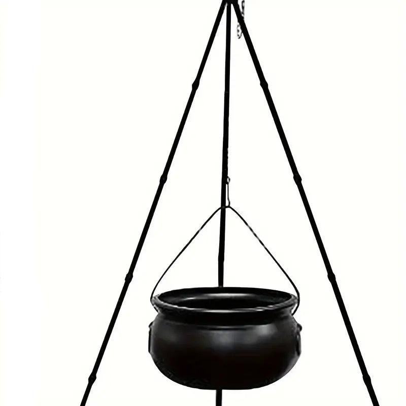 Witch's Cauldron with Lights - Black Plastic Bowl