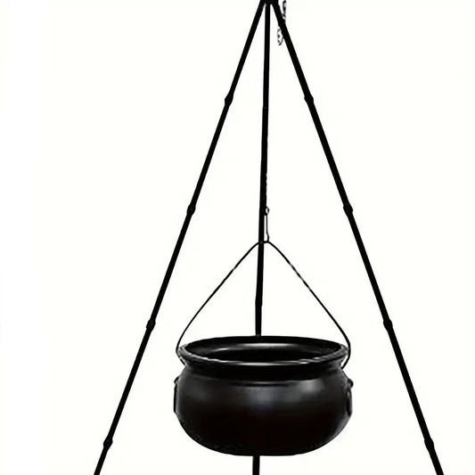 Witch's Cauldron with Lights - Black Plastic Bowl