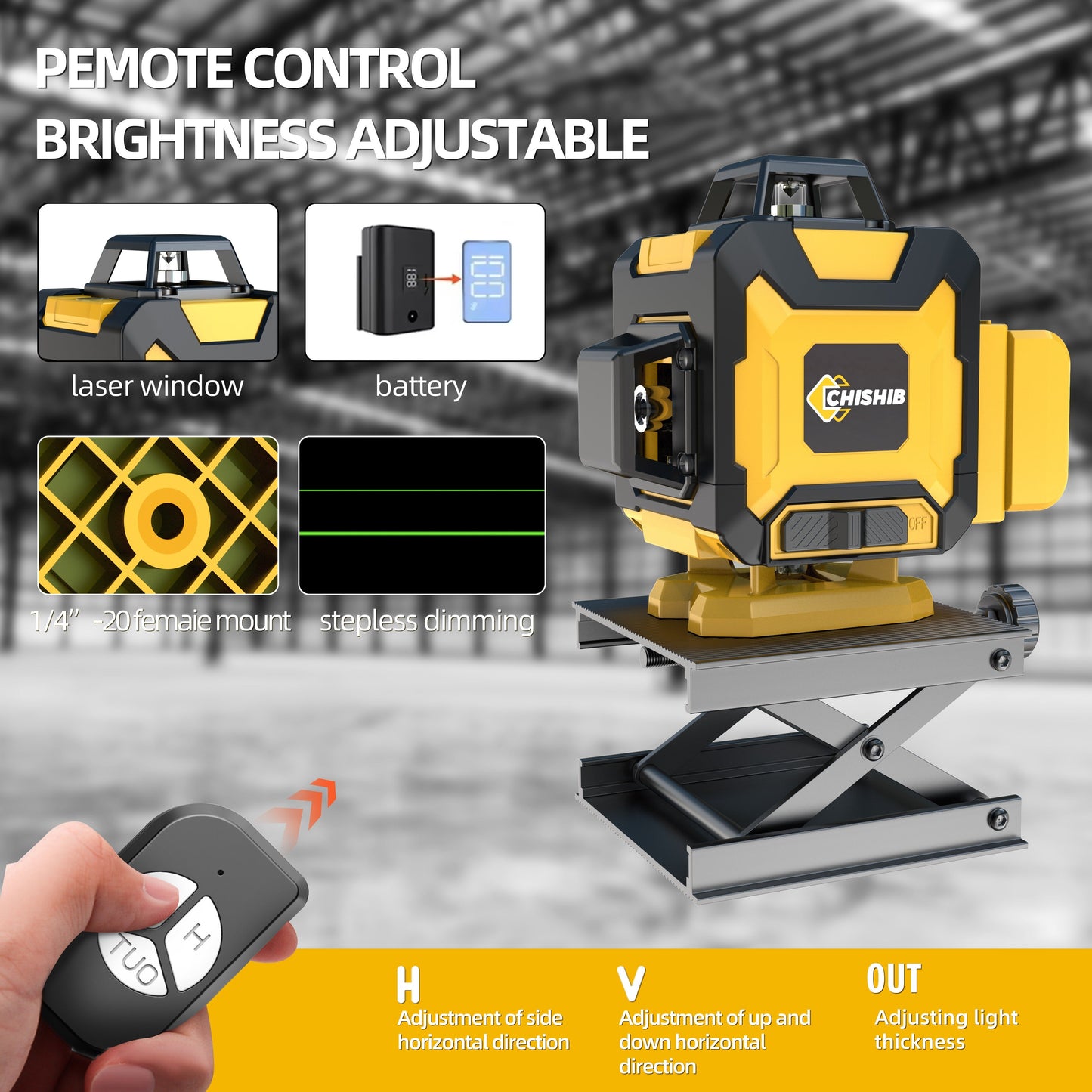 Laser Level with Remote Control (16-Line Green)