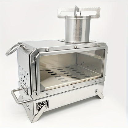 Outdoor Camping Wood Stove with Fire Viewing Window