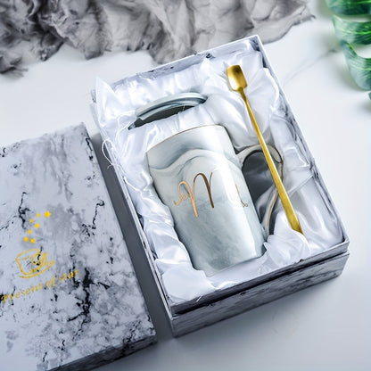 Chic Marble Ceramic Coffee Mug Set