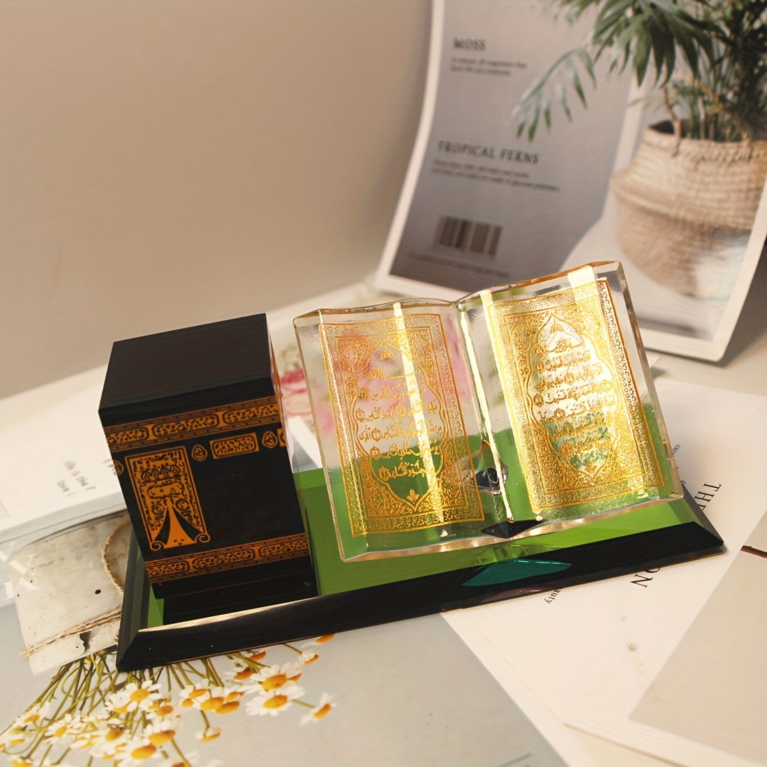 Crystal Kaaba Model Religious Tabletop Showpiece