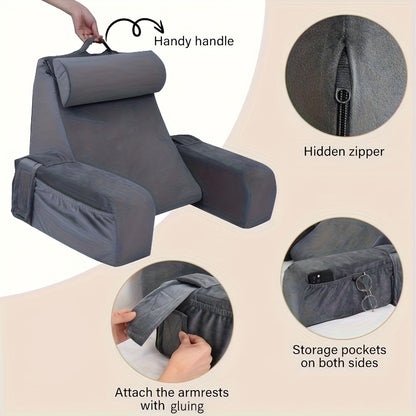 Ergonomic Reading & Back Support Pillow with Armrests