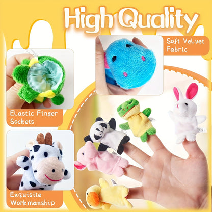 10pcs Mini Animal Finger Puppets Set for Kids