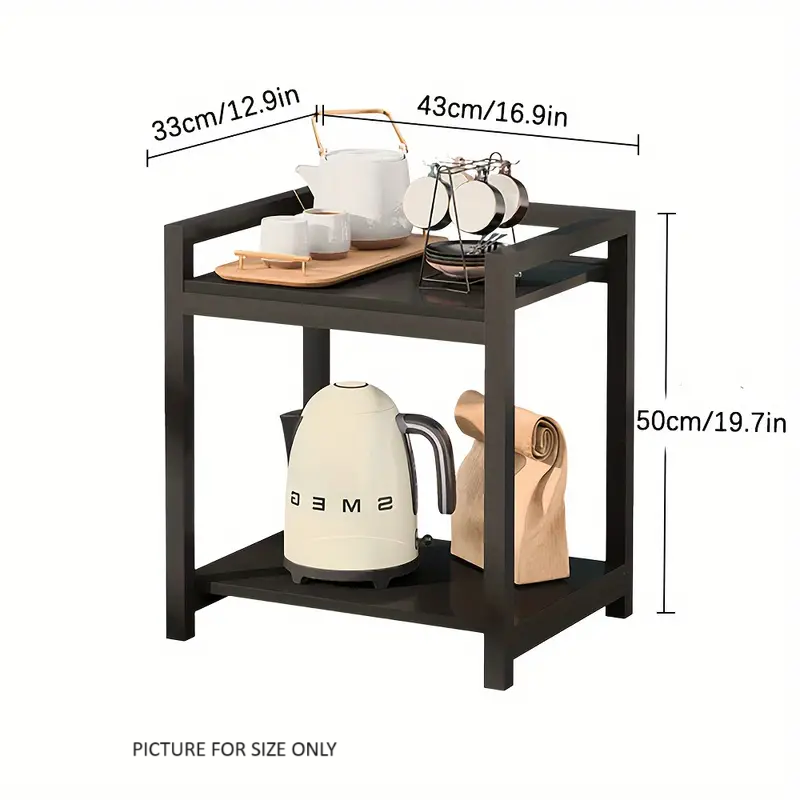 Rustic Square Wooden Coffee Table with Storage Shelf - Tiger Skin Color