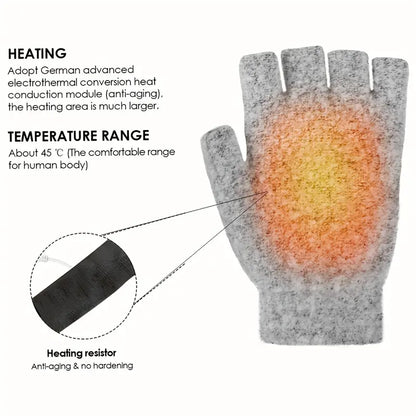 Winter Heated Gloves - Adjustable Temperature Cycling & Skiing Gloves (Gray)