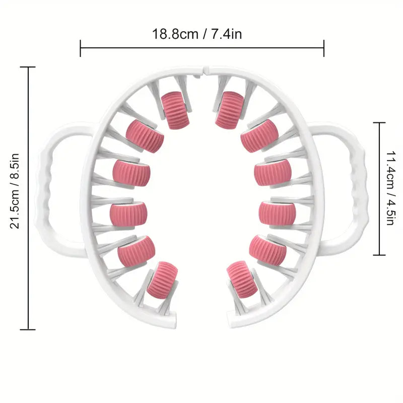 12-Wheel 360° Muscle Roller - Leg, Calf, Arm Massager(White)