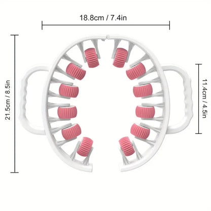 12-Wheel 360° Muscle Roller - Leg, Calf, Arm Massager(White)