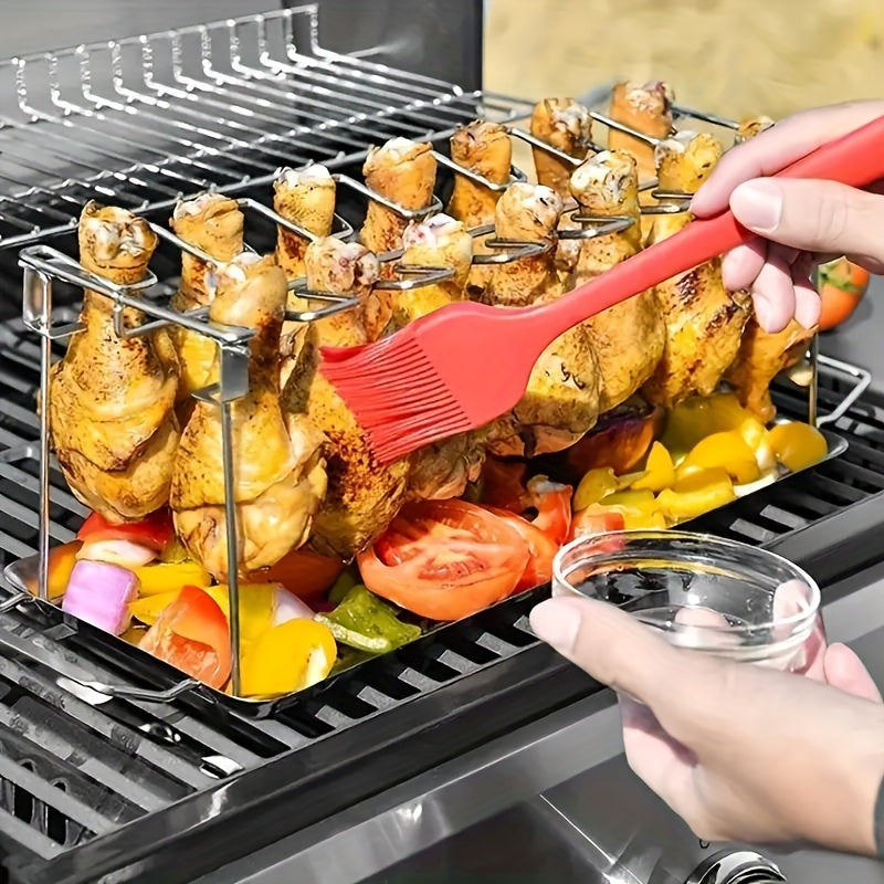 Foldable Stainless Steel Chicken Leg & Wing Rack