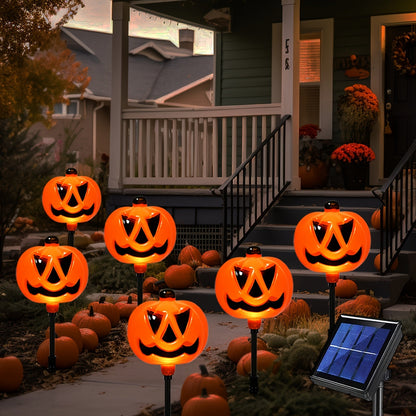 Solar Powered Pumpkin Lights (Set of 6)