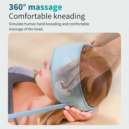 360° Relaxing Electric Scalp Massager with Heat & Knead(Blue)