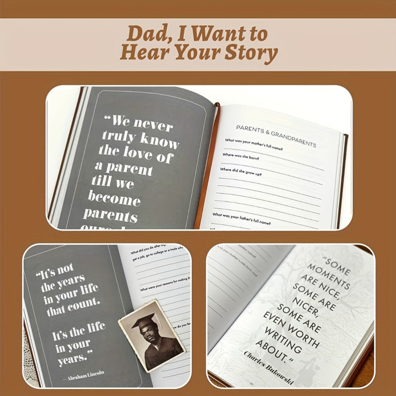 Leather-Wrapped Hardcover Book with Black Gold Plated Foil Lettering