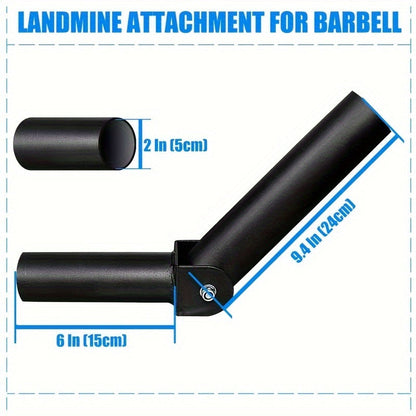 Heavy Duty T-Bar Row Barbell Attachment - High-Quality Iron(Black)