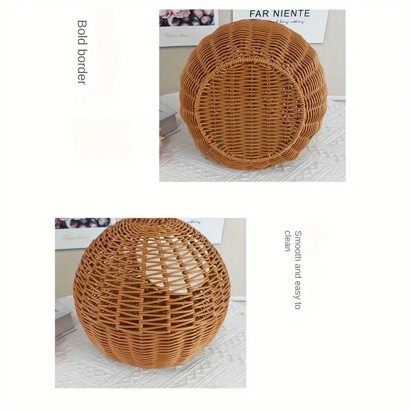 Imitation Rattan Cat Cage - Hanging Cat Nest with Semi-Enclosed Design