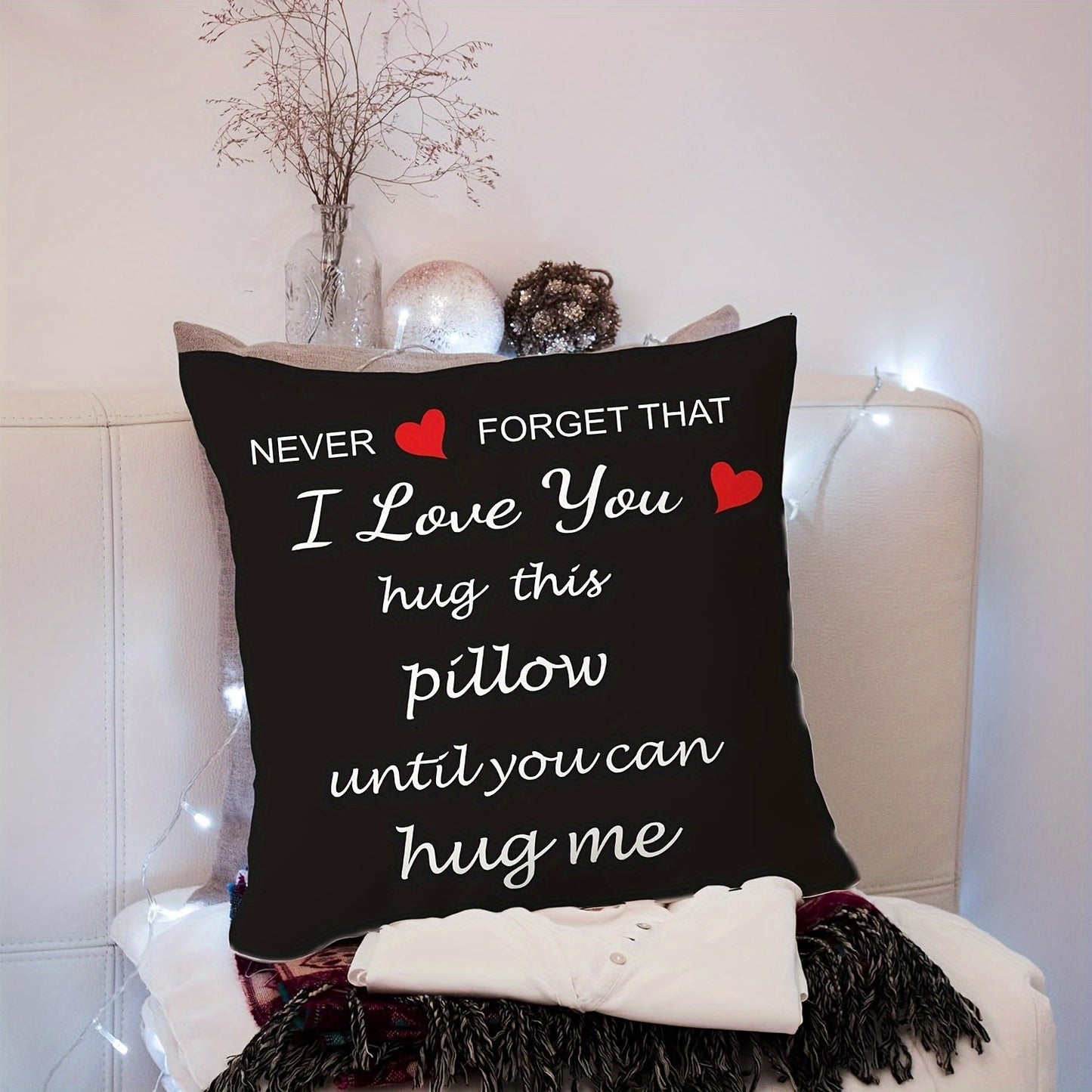 I Love You’ Hug Design Throw Pillow Cover – Cozy and Heartfelt Home Deco
