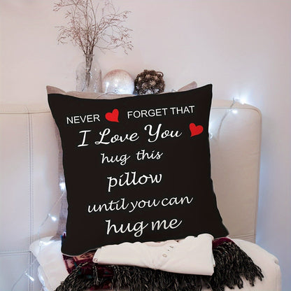 I Love You’ Hug Design Throw Pillow Cover – Cozy and Heartfelt Home Deco